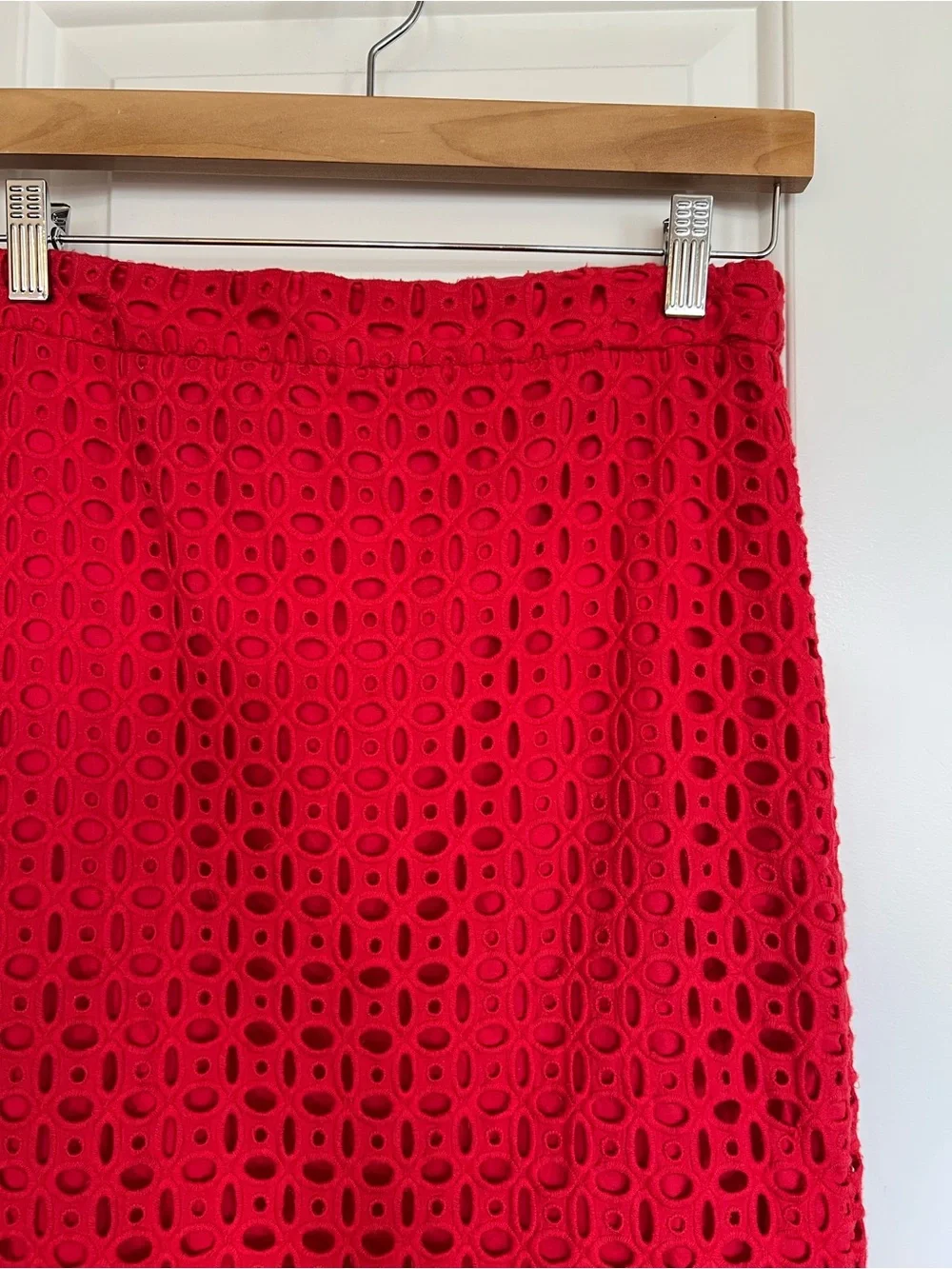 J. Crew orange eyelet No. 2 Pencil skirt Size 4 Preppy Office Work skirt Dressy
